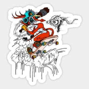 skater fox t-shirt 4 Sticker